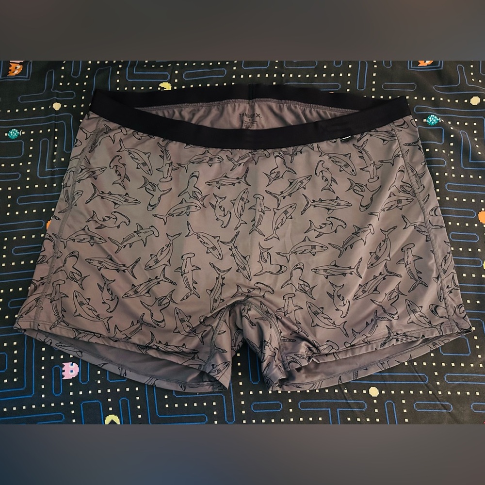 TomboyX 4in Grey Shark Swim Shorts